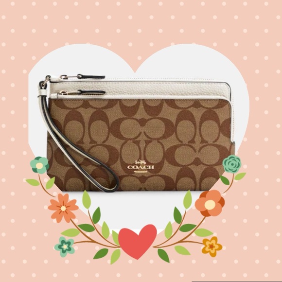 NWT Coach Double Zip Large wristlet wallet in Signature Canvas - Picture 11 of 11